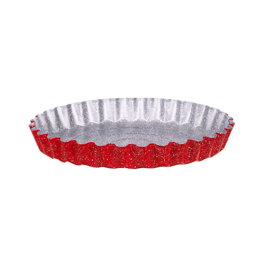 Форма за киш Voltz V51223RG, 27x5.6 см, Мраморно покритие, Въглеродна стомана, Червен, (17530)