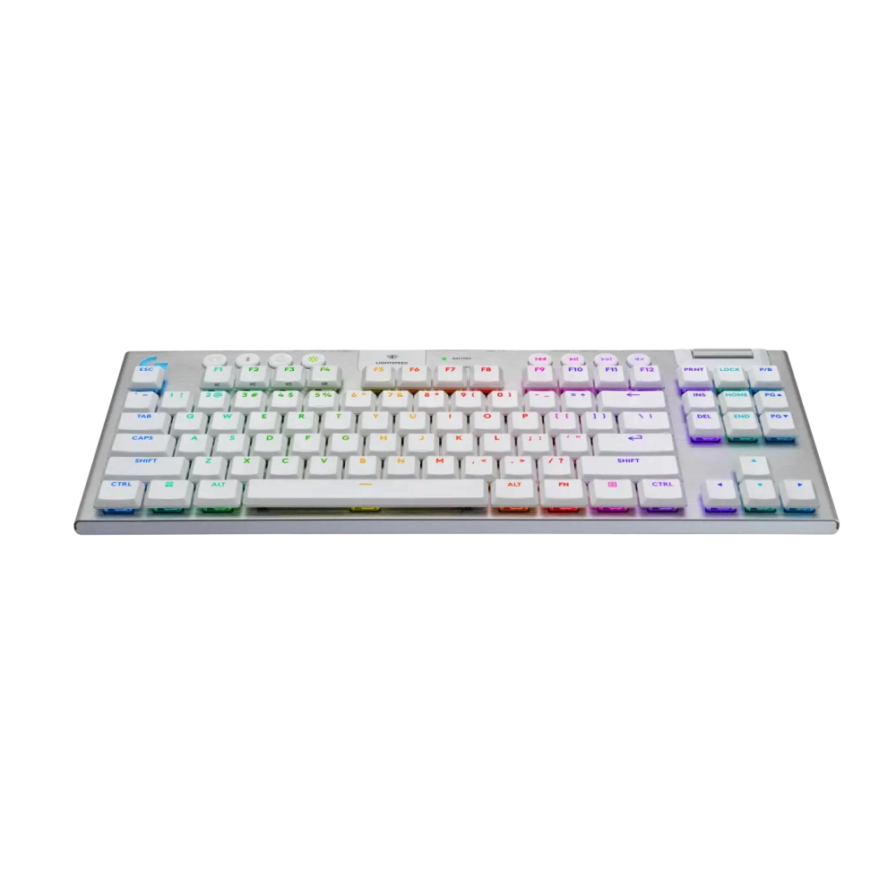 Безжична геймърска механична клавиатура Logitech G915X White Lightspeed TKL - GL Tactile Switch, (35940049)