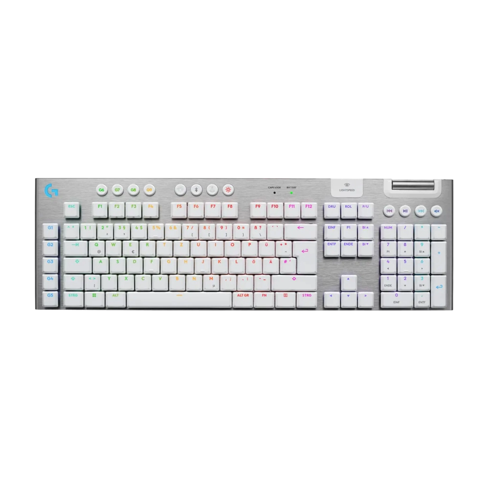 Безжична геймърска механична клавиатура Logitech G915X White Lightspeed - GL Tactile Switch, (35940053)