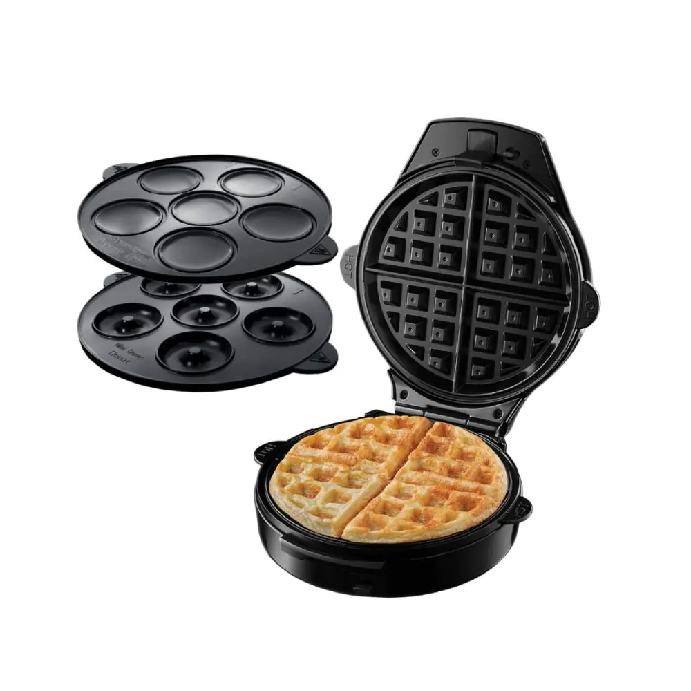 Гофретник 3в1 Russell Hobbs Fiesta 24620-56, 900w, Незалепващи плочи, Самозаключващ се капак, Бордо/черен, (15641)