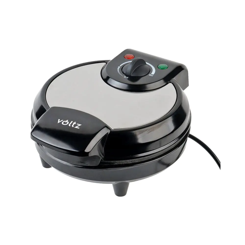 Гофретник Voltz V51442GA, 1300W, 5 сърцевидни гнезда, Терморегулатор, Инокс/черен, (55551442GA)