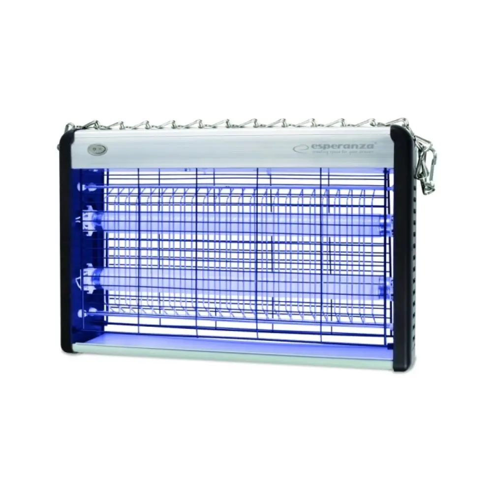 Инсектицидна лампа Esperanza Hunter EHQ006, 20W, 80m2, UV светлина, Тиха работа, Бял, (17649)