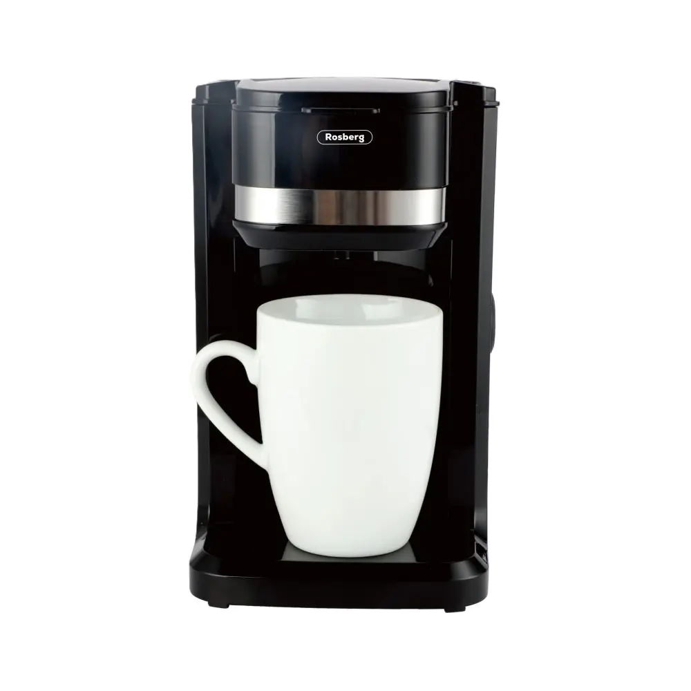 Кафемашина Rosberg R51170D, 350W, 150 ml, Включена чаша, Автоматично изключване, Черен, (21239)