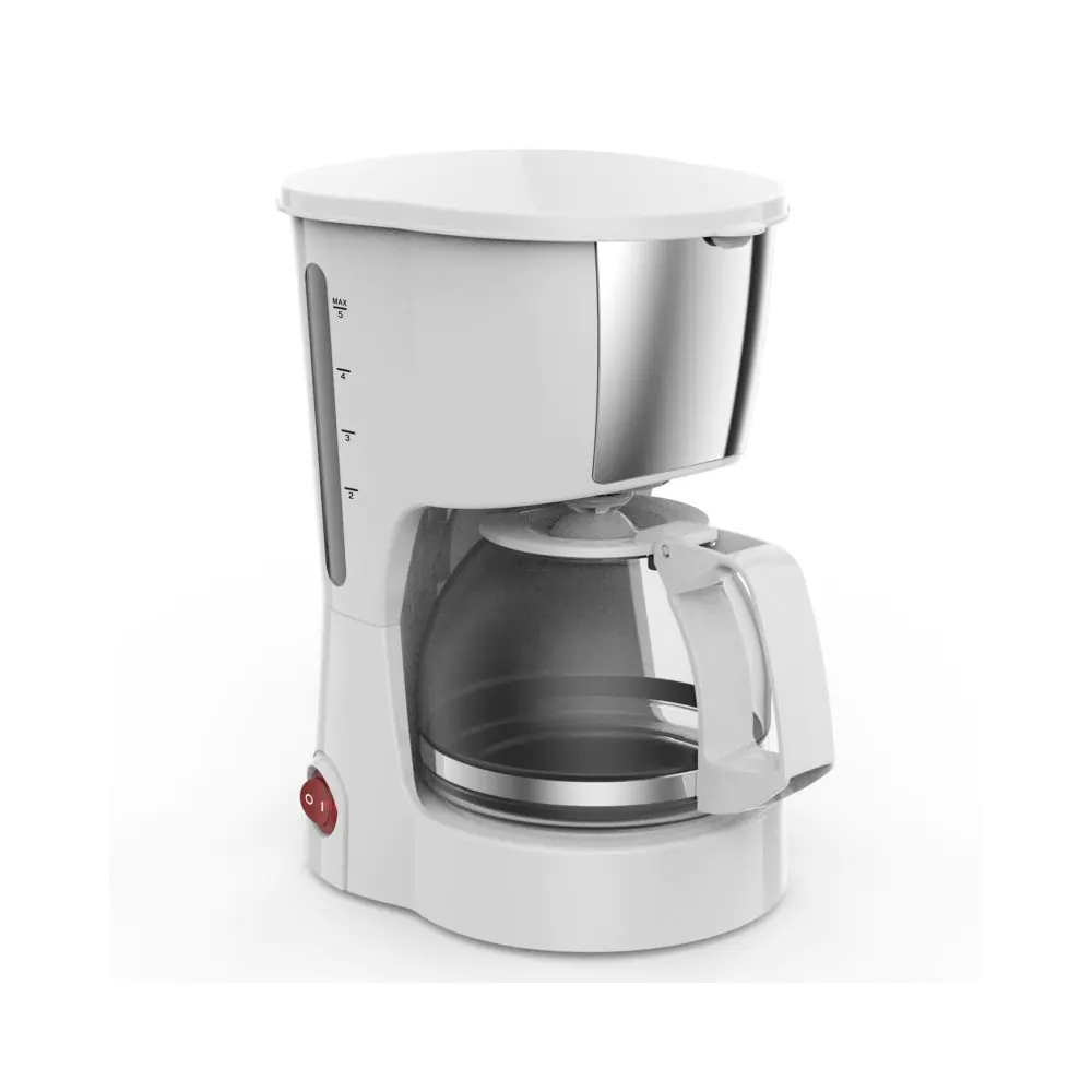 Кафемашина за шварц кафе Rosberg R51170F, 600W, 600 ml, Стъклена кана, Пластмасов филтър, Бял, (21280)