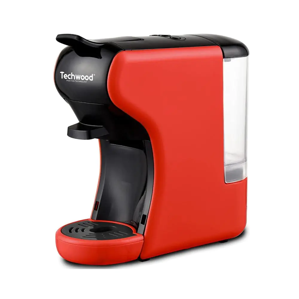 Кафемашина за 2 вида капсули Techwood TCA-195N, Dolce Gusto и Nespresso,19 бара, 1450W, Червен/Черен, (999TCA195N)