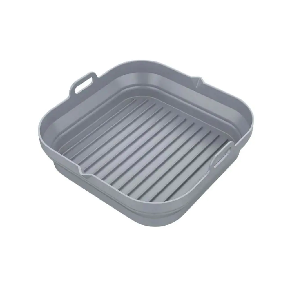 Комплект 2 бр. правоъгълни силиконови форми за Airfryer Klausberg KB 7790, 21х20.3 см, До 230C, Без BPA,  Сив, (35922821)