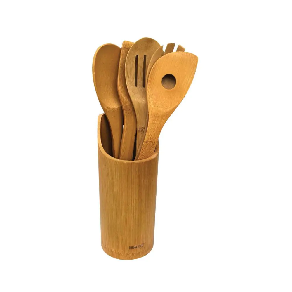 Комплект кухненски прибори Kinghoff KH 1362, 6 части, Стойка, Дърво, (9999KH1362)