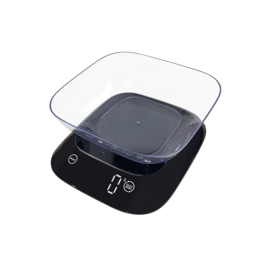 Кухненска везна Rosberg Premium RP51651J, 5 кг, g/lb/oz/ml, Купа, LED дисплей, Черен, (12864)