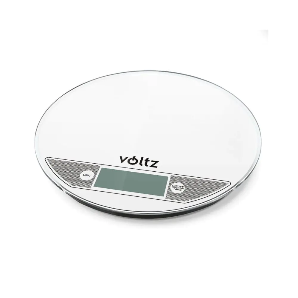 Кухненска везна Voltz V51651F, 5 кг, Стъкло, TARA, Кръгла, Бял, (35930939)