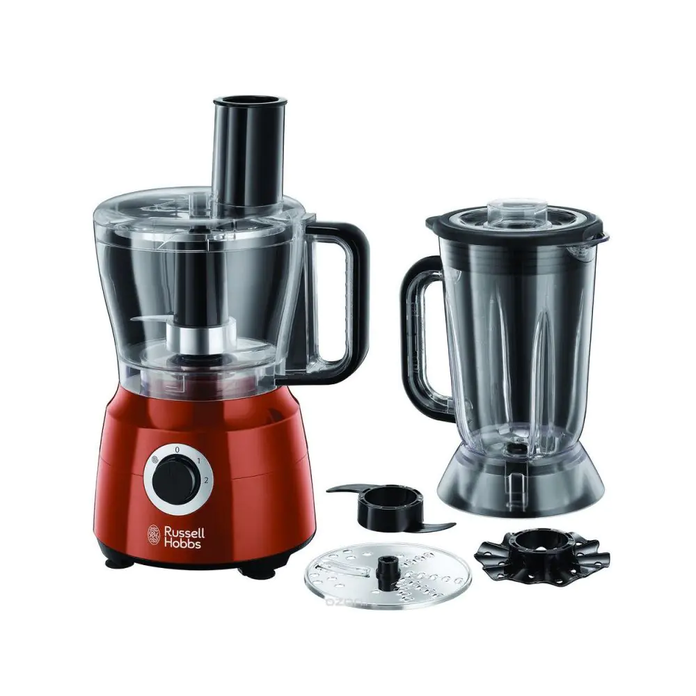 Кухненски робот Russell Hobbs Desire 24730-56, 600W, 2.5 l, 2 диска, Функция Pulse, Червен, (17606)