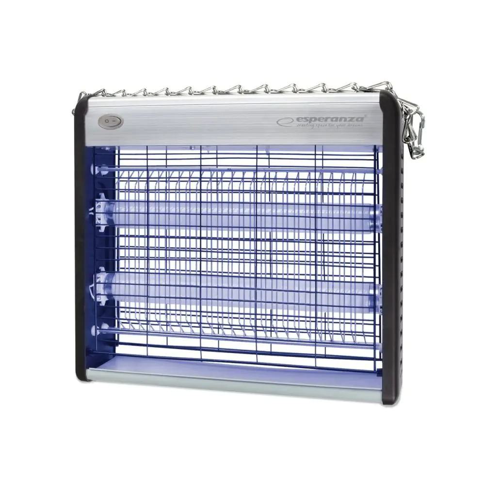 Лампа против комари Esperanza EHQ003, Ултравиолетова светлина, 12W, До 50 м2, 1600V, 120 см кабел, Бял, (20658)