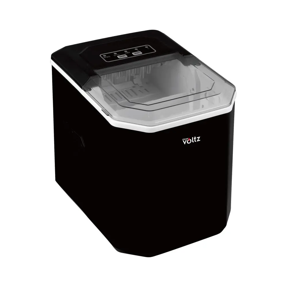 Ледогенератор Oliver Voltz OV51447B, 120W, 12 кг/24 часа, 1.3 л, 9 кубчета за цикъл работа, Индикатор за лед и вода, Черен, (35930998)