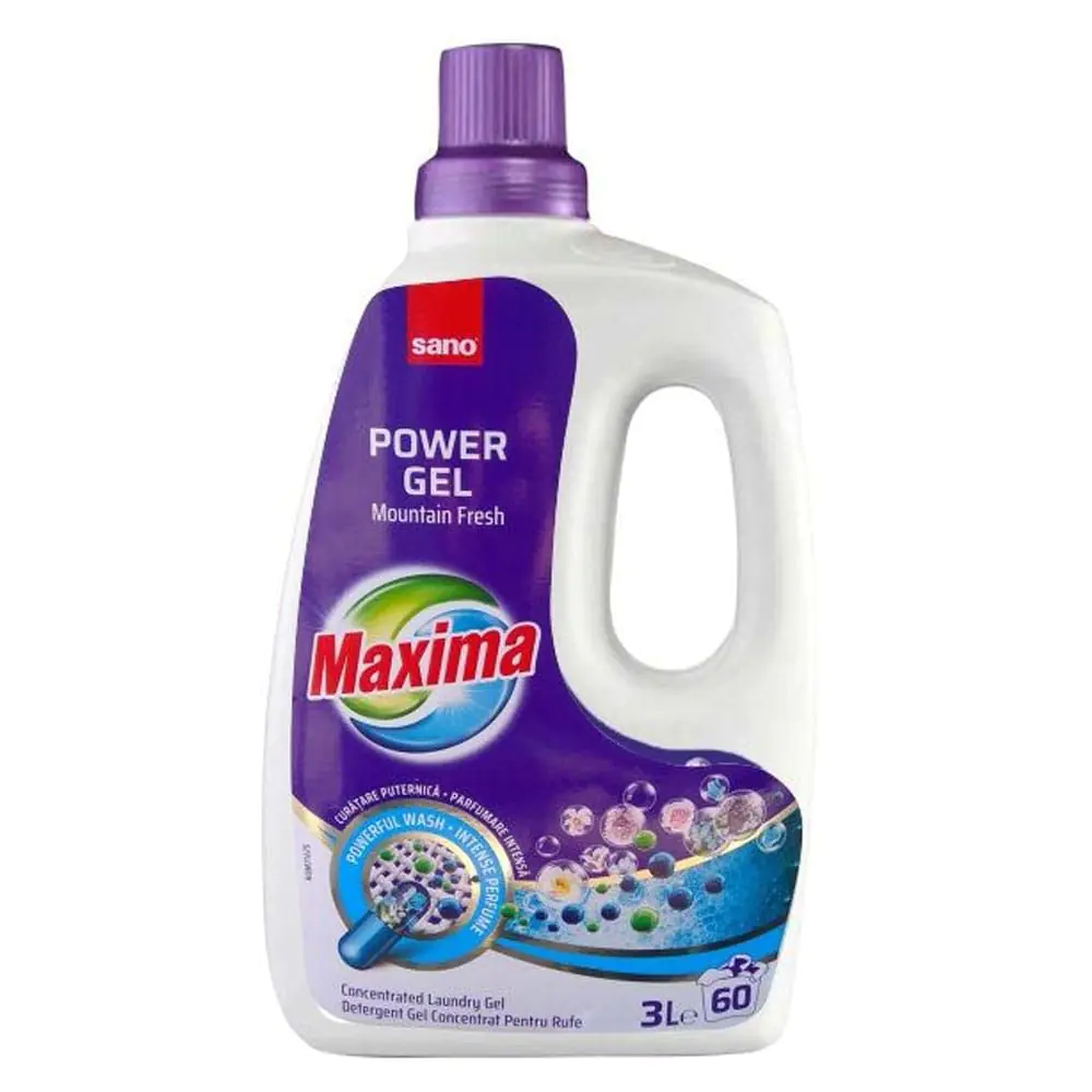 Гел за пране Sano Maxima Mountain Fresh, Концентрат, 3 л, 60 пранета