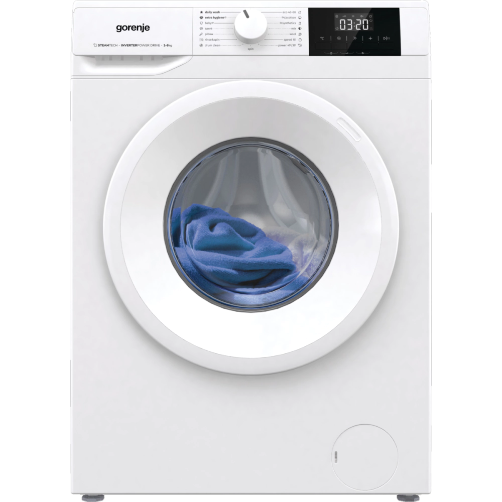 Пералня GORENJE WNGPI61SBS, 6 кг, 1000 обр./мин., Инверторен мотор, Бял, (35922783)