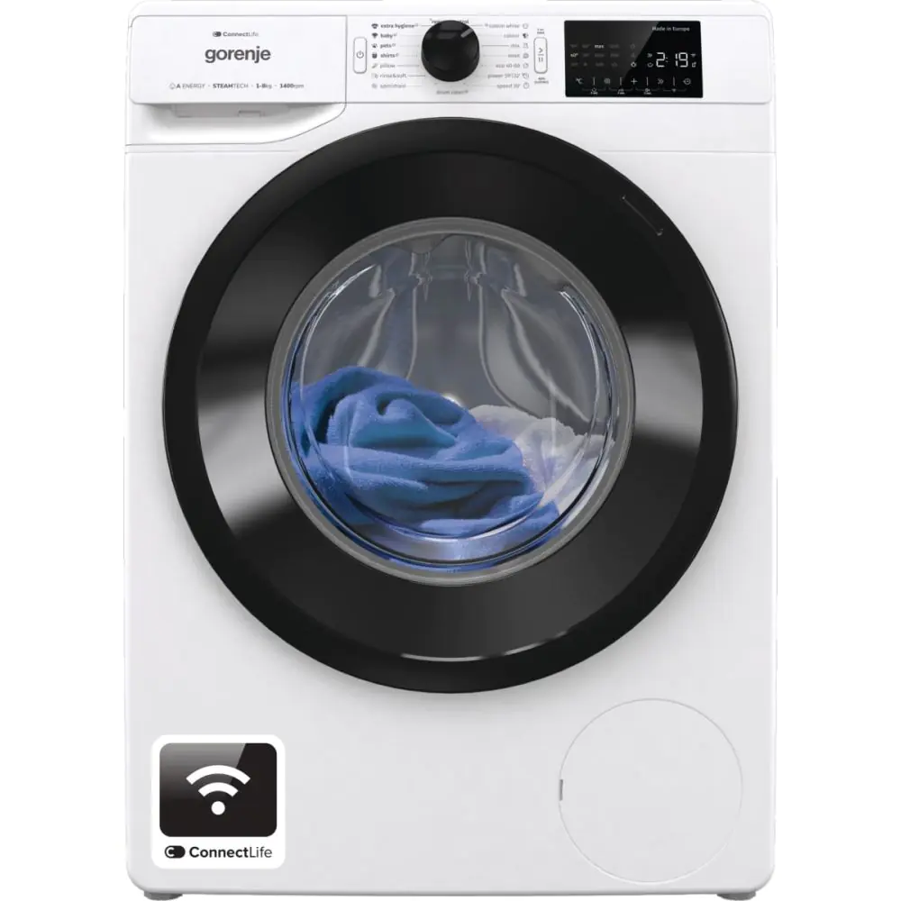 Перална машина GORENJE WPNEI84A1SWIFI, 8 кг., 1400 об./мин, WI FI, Бял, (20797)