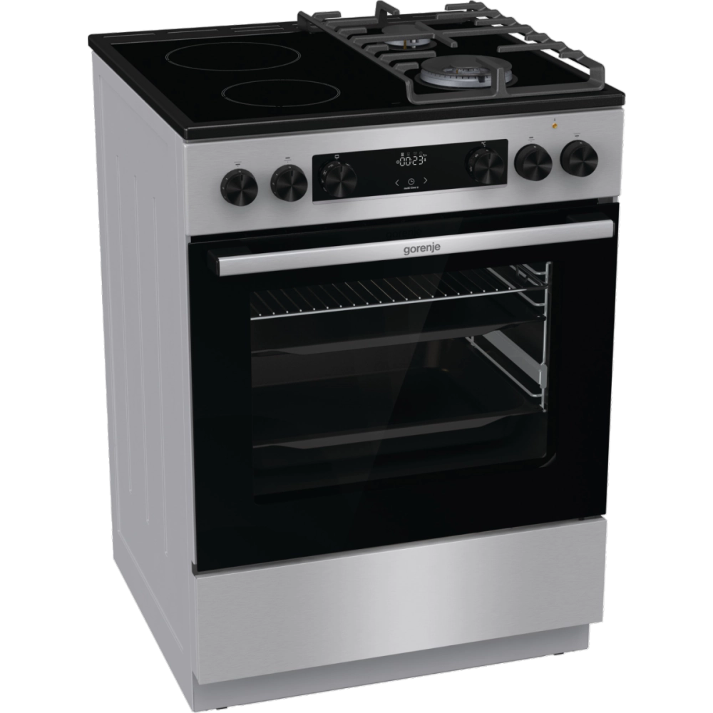 Комбинирана стъклокерамична готварска печка GORENJE GKC6C60XT, 71 л., инокс, (17297)