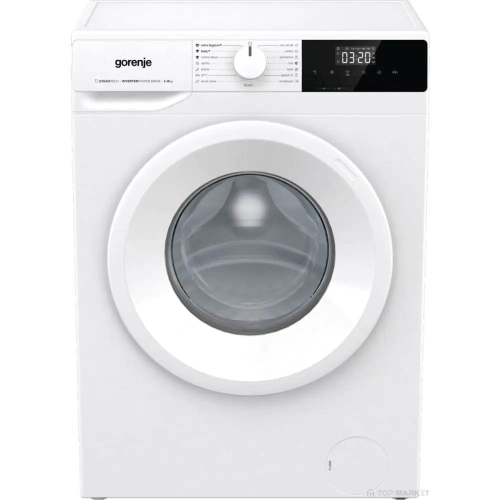 Пералня GORENJE WNHPI84AS, инверторен мотор, 8 кг., функция пара, бял, (17283)