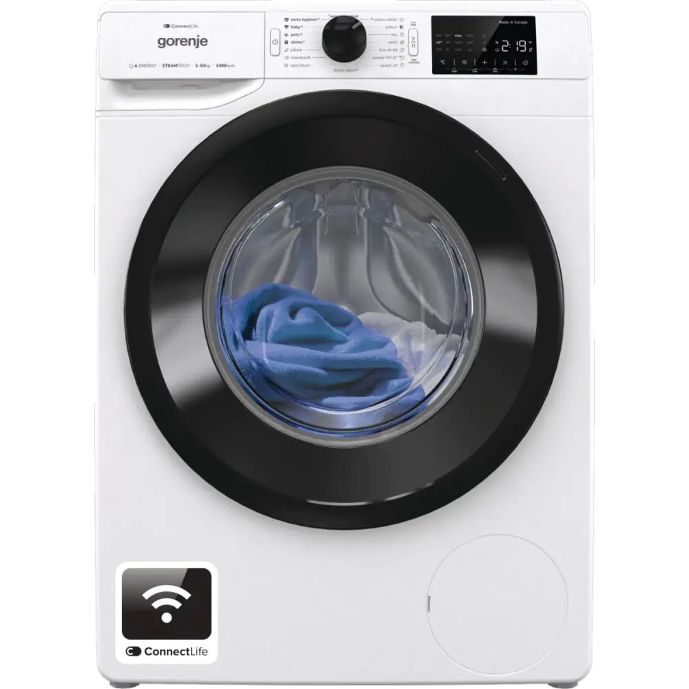 Перална машина GORENJE WPNEI14A2SWIFI, 10кг, 1400 об.,мин., Wi-Fi, Бял, (20796)