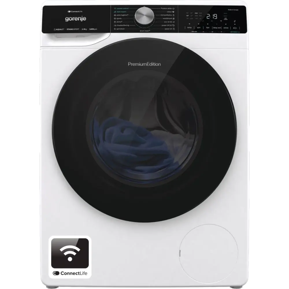 Перална машина GORENJE WNS94A1TWIFI, 9 кг, 1400 обр./мин., Wi-Fi, Бял, (20787)