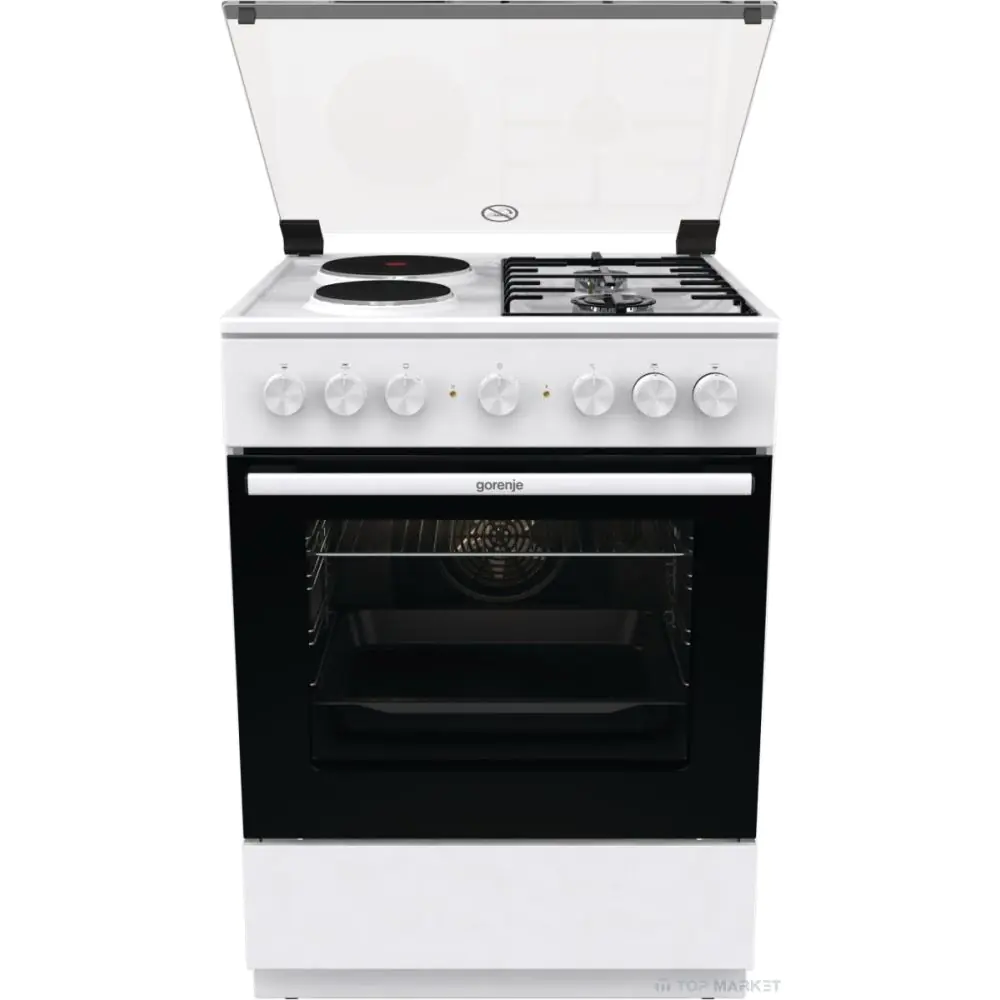 Комбинирана готварска печка GORENJE GK6B40WF, 71 л., бяла, (17287)