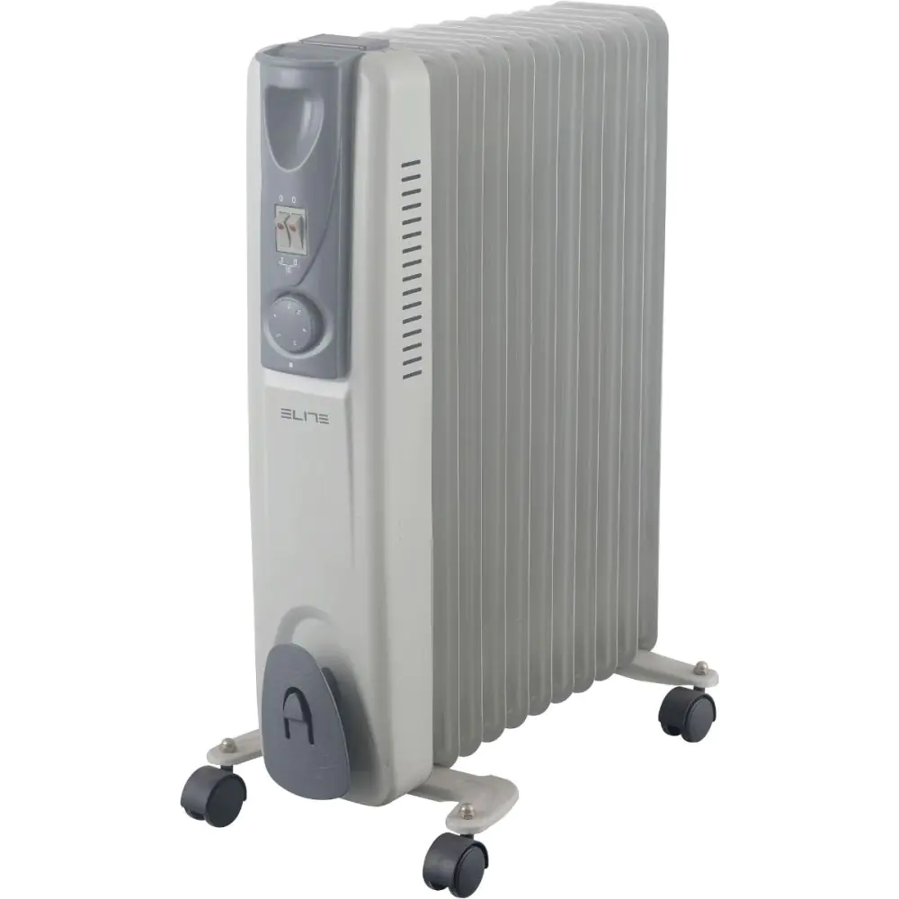 Маслен радиатор Elite EOH-11250, 2500W, 3 степени, Термостат, 11 ребра, Бял, (99EOH11250)