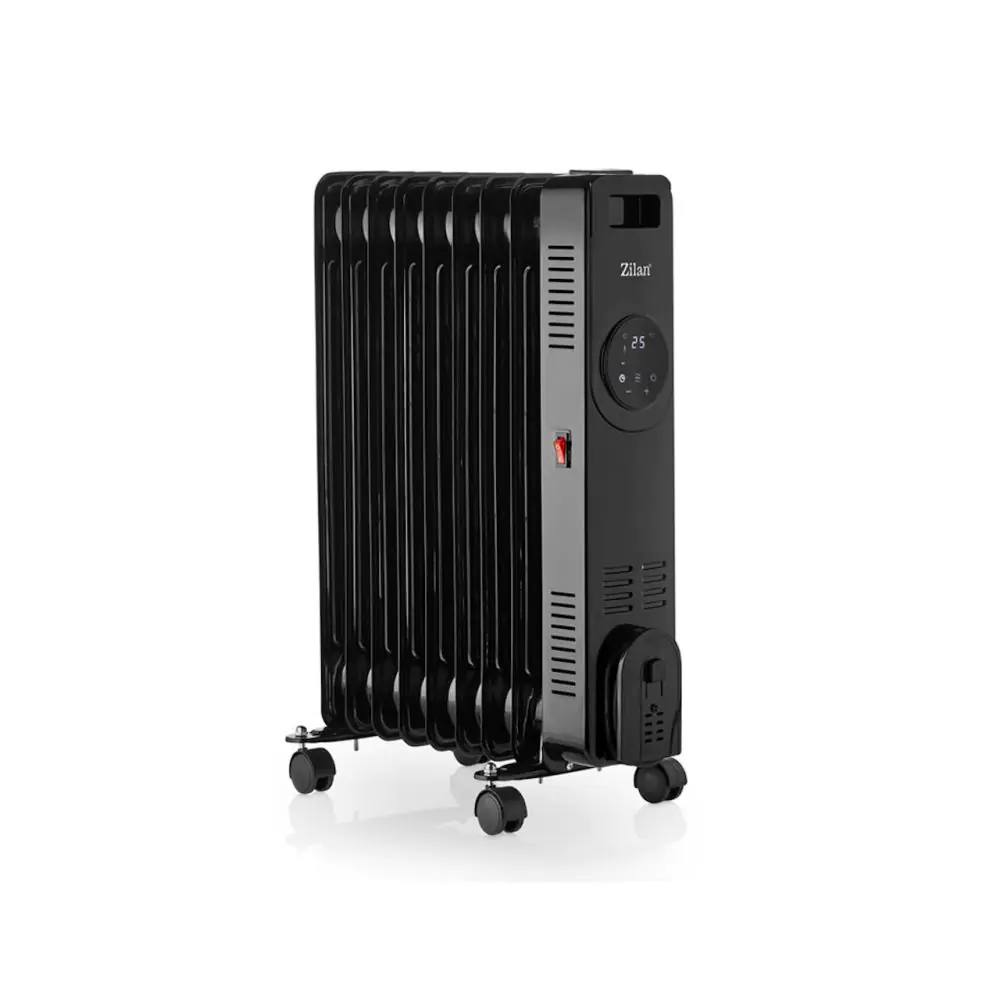 Маслен радиатор Zilan ZLN8416, 2000 W, 9 ребра, 3 степени, Дистанционно управление, Термостат, Черен, (17821)