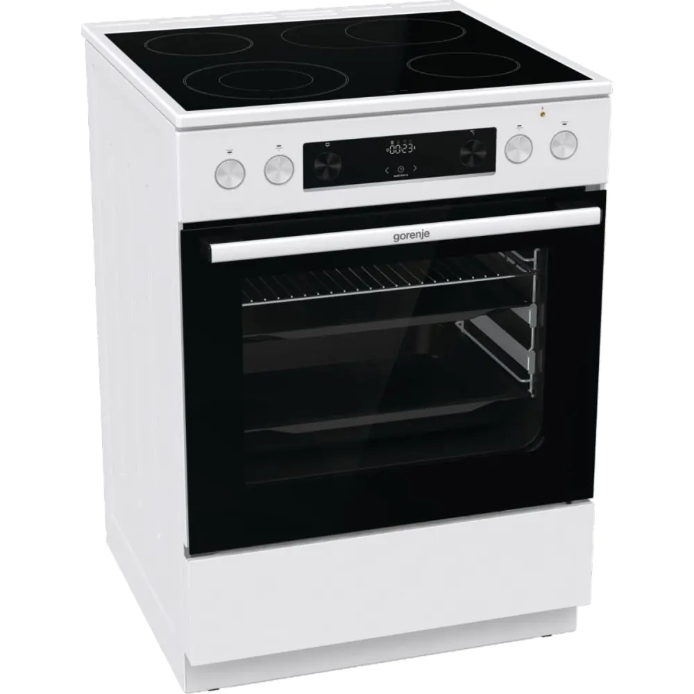Готварска печка със стъклокерамичен плот Gorenje GECS6C70WPA, 71 литра, бял, (13679)