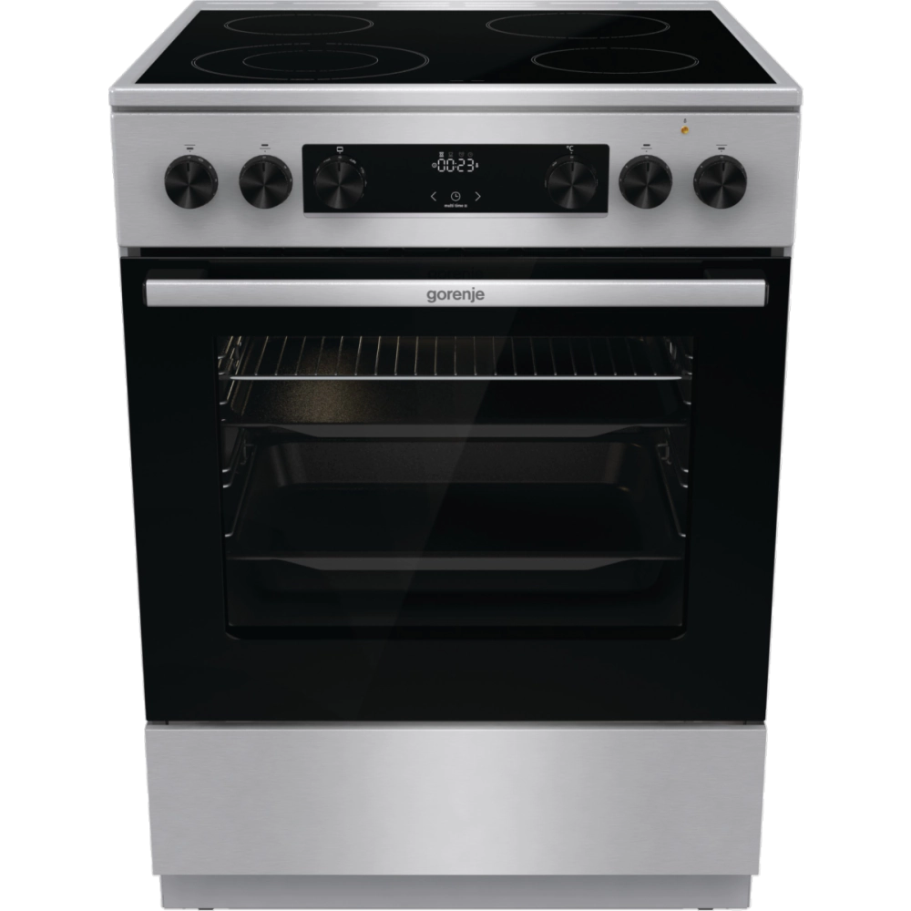Готварска печка Gorenje GECS6C70XC със стъклокерамичен плот, 71 литра, неръждаема стомана, (13708)
