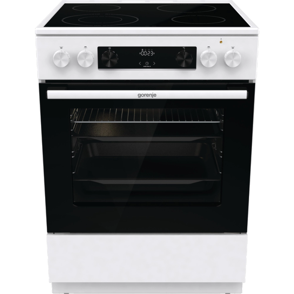 Готварска печка със стъклокерамичен плот Gorenje GECS6C70WC, 71 литра, бял, (13707)