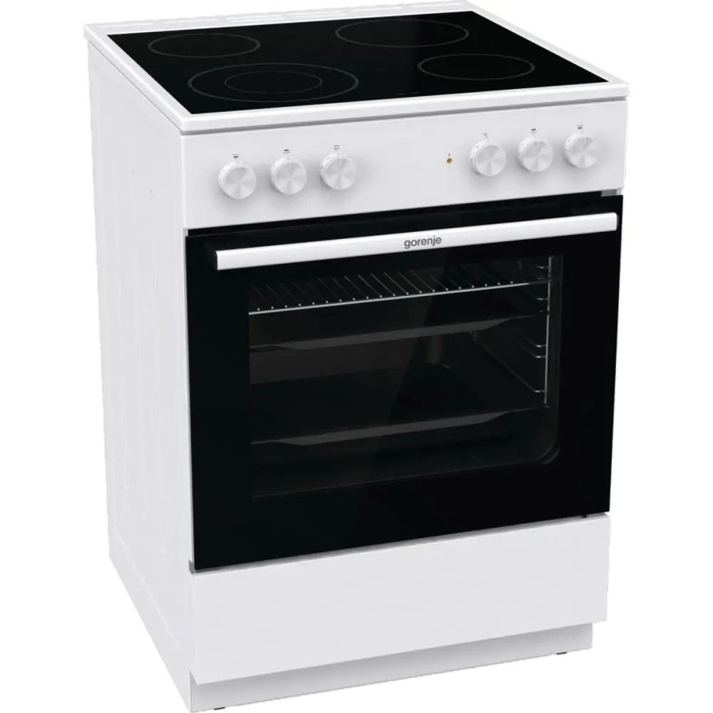 Готварска печка със стъклокерамичен плот Gorenje GEC6A41WC, 71 литра, бял, (13706)