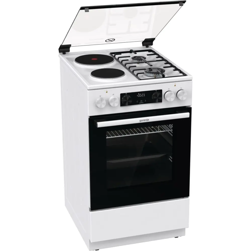 Комбинирана готварска печка GORENJE GK5C61WF, електричество и газ, бял, (20228)