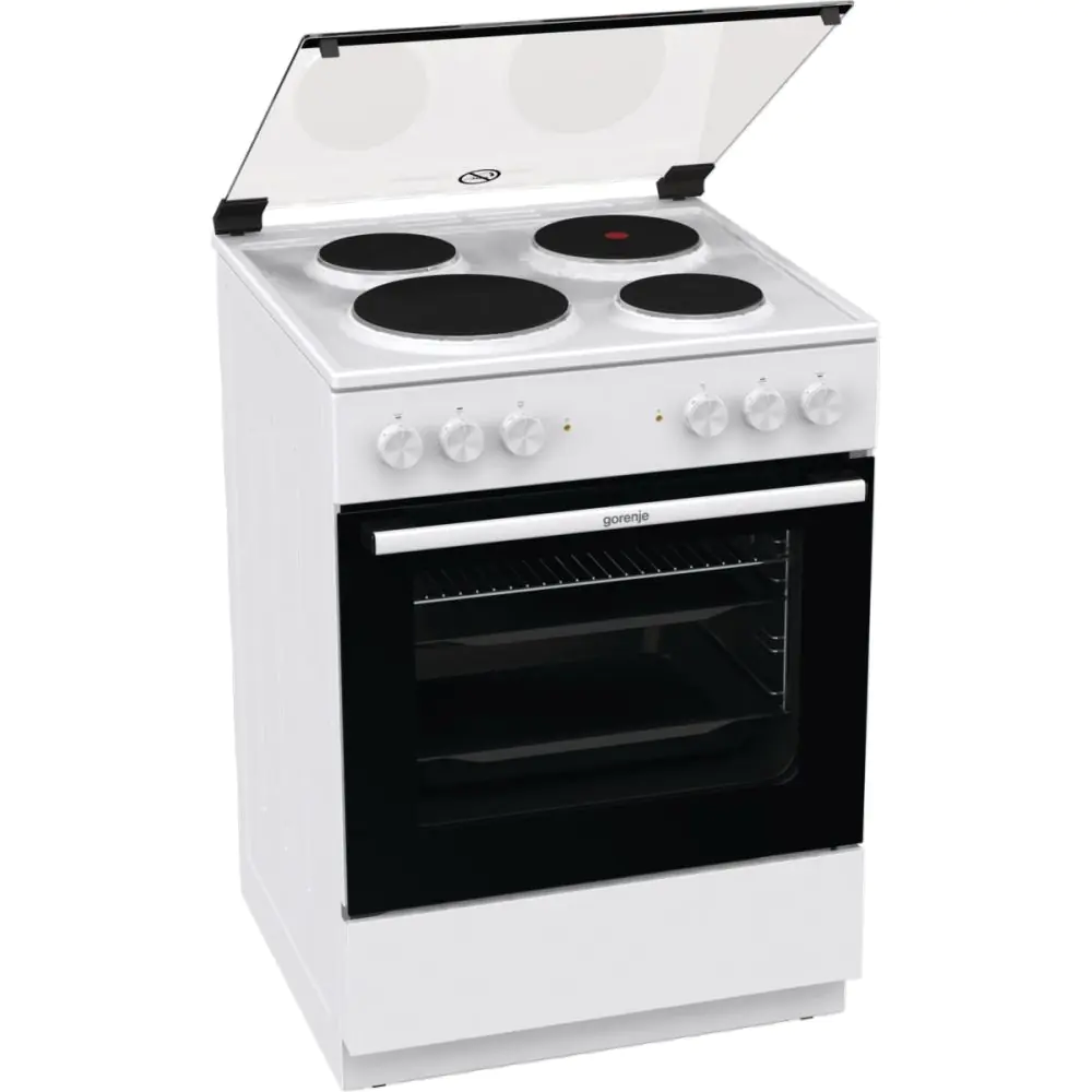 Готварска печка Gorenje GE6A40WB, 71 литра, стъклен капак, 8800W, бял, (13688)