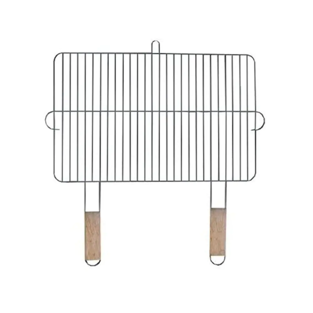 Метална скара за барбекю MasterGrill MG255, 2 дървени дръжки, Размер на скарата 54 х 34 см, Инокс/кафяв, (35948653)