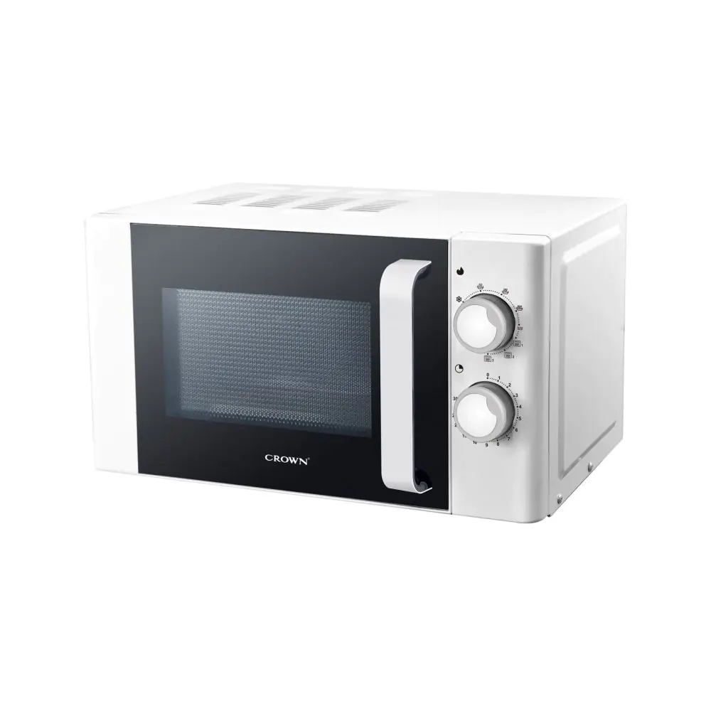 Микровълнова фурна Crown CDMO-2091GR, 700 W, 20 литра, Функция Грил, Таймер, Размразяване, Бял/Черен, (9CDMO2091G)