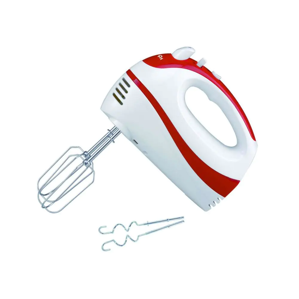 Миксер Voltz V51110EW, 300W, 5 скорости, Хромирани бъркалки, Бял/червен, (5V51110EWR)