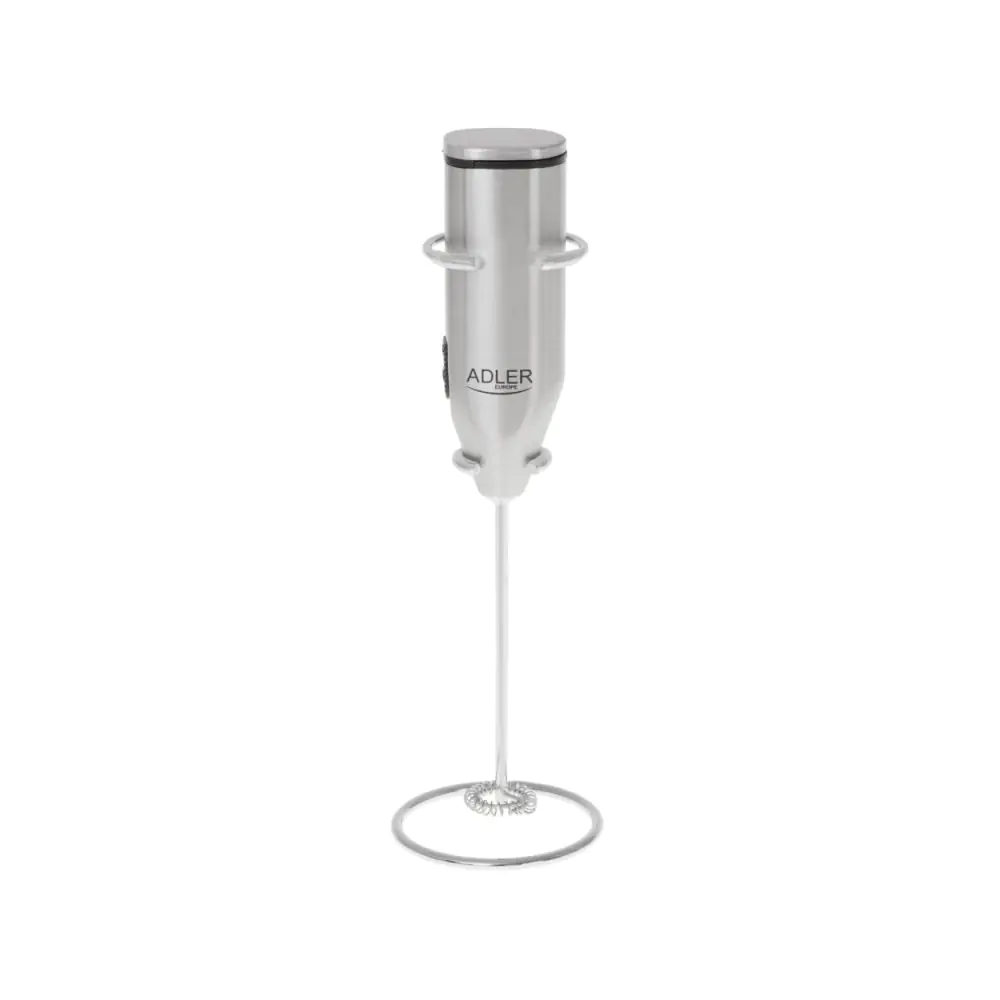 Миксер за фрапе на стойка Adler AD 4500, Бъркалка и корпус от инокс, 2xAA, Сребрист, (13025)