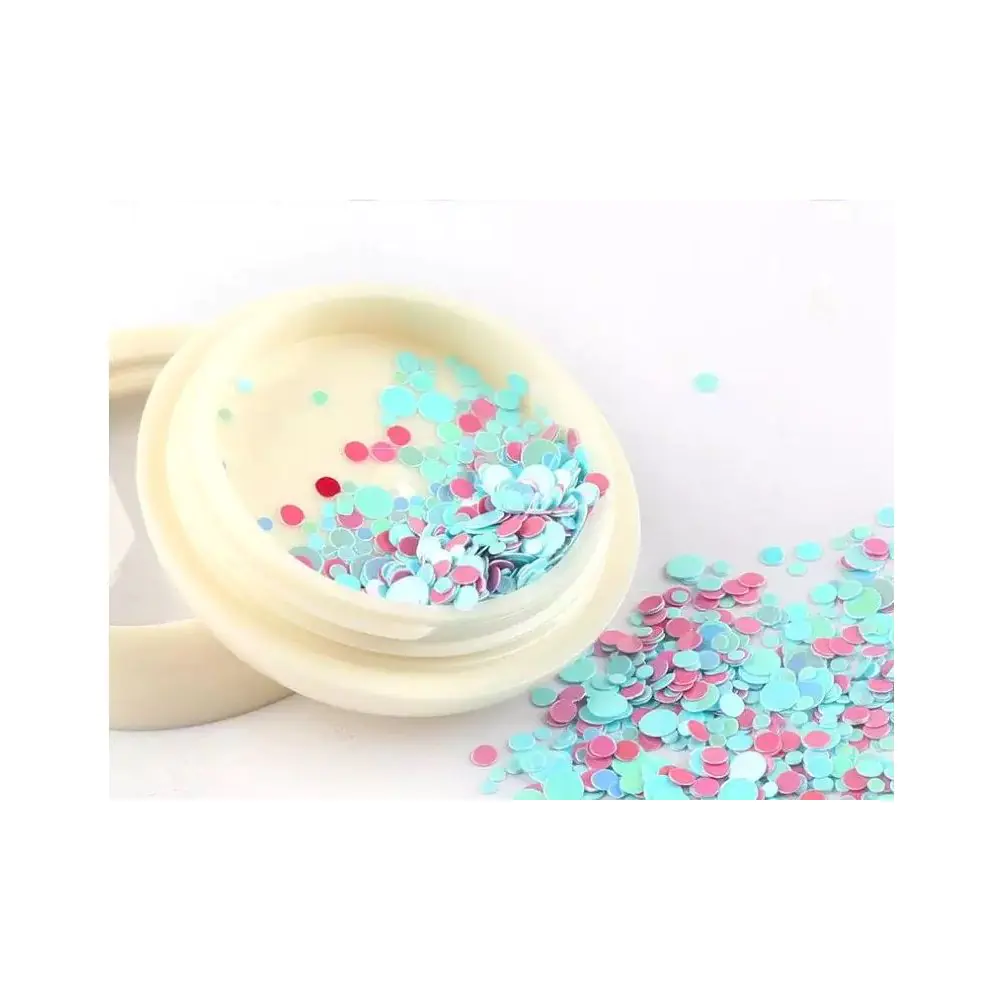 Конфети за декорация на нокти DE2189,  синьо и циклама, (35923266)
