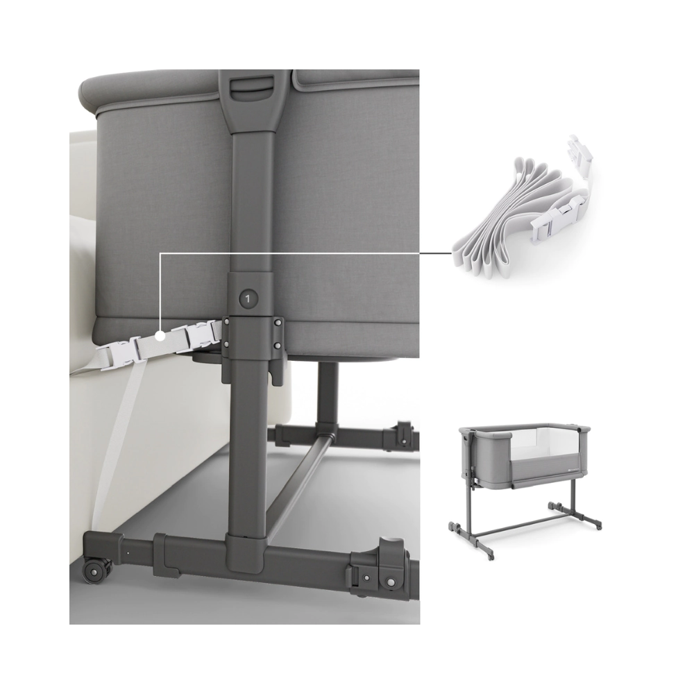 Бебешка кошара KinderKraft NESTEE GROW 2 DARK GREY, (35948682)