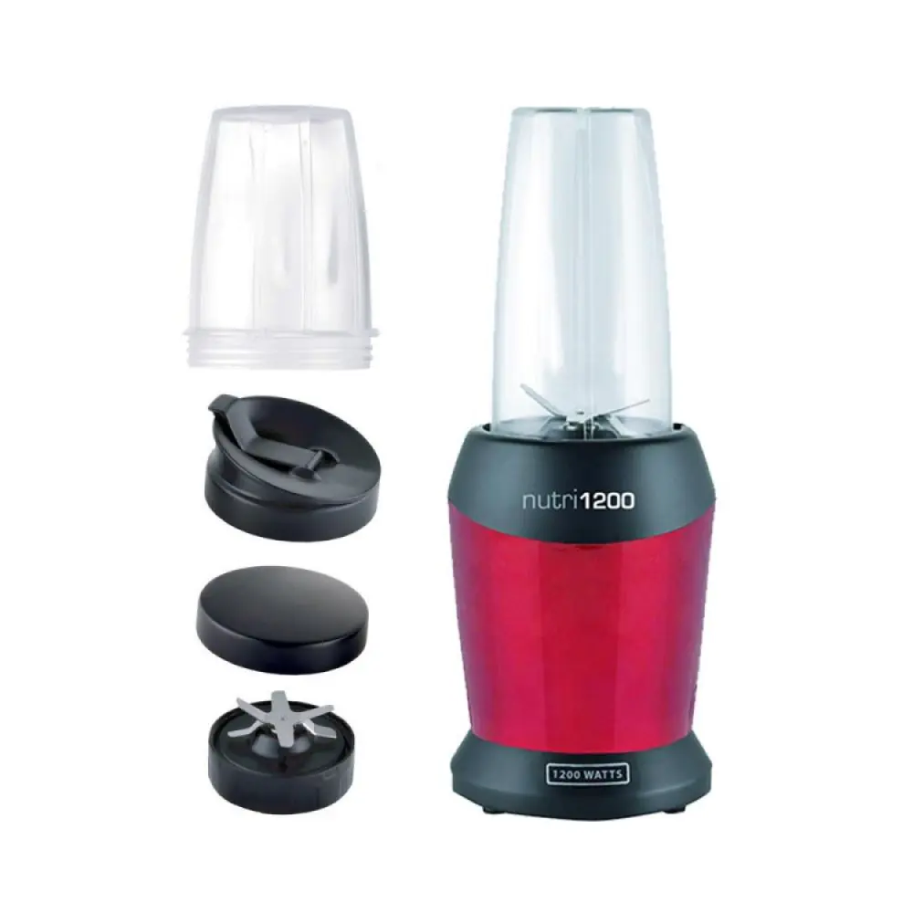 Нутри блендер HomeVero HV-15721-R, 1200W, 6 ножа, Купа 1l, Без BPA, Червен, (17939)
