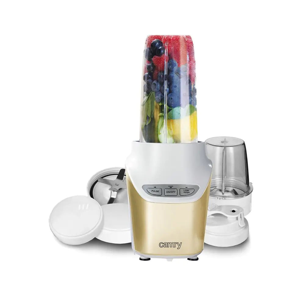 Нутри блендер Camry CR 4071, 1700W Max, Smoothie maker, Мелничка за кафе, 2 чаши BPA Free, 2 скорости, Златист, (0000000387)