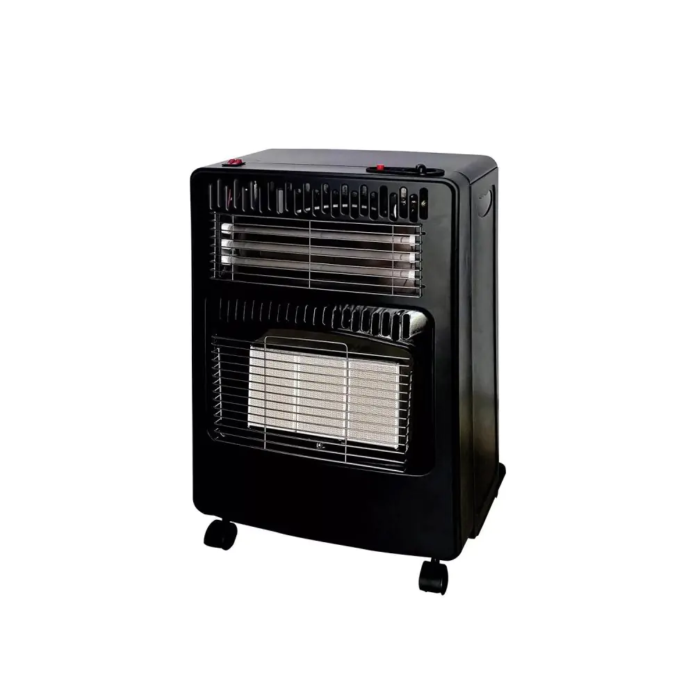 Печка за отопление газ+електричество Elite EGERH-1218, 4200W, 3 степени, Инфрачервени керамични плочи, Черен, (22181)