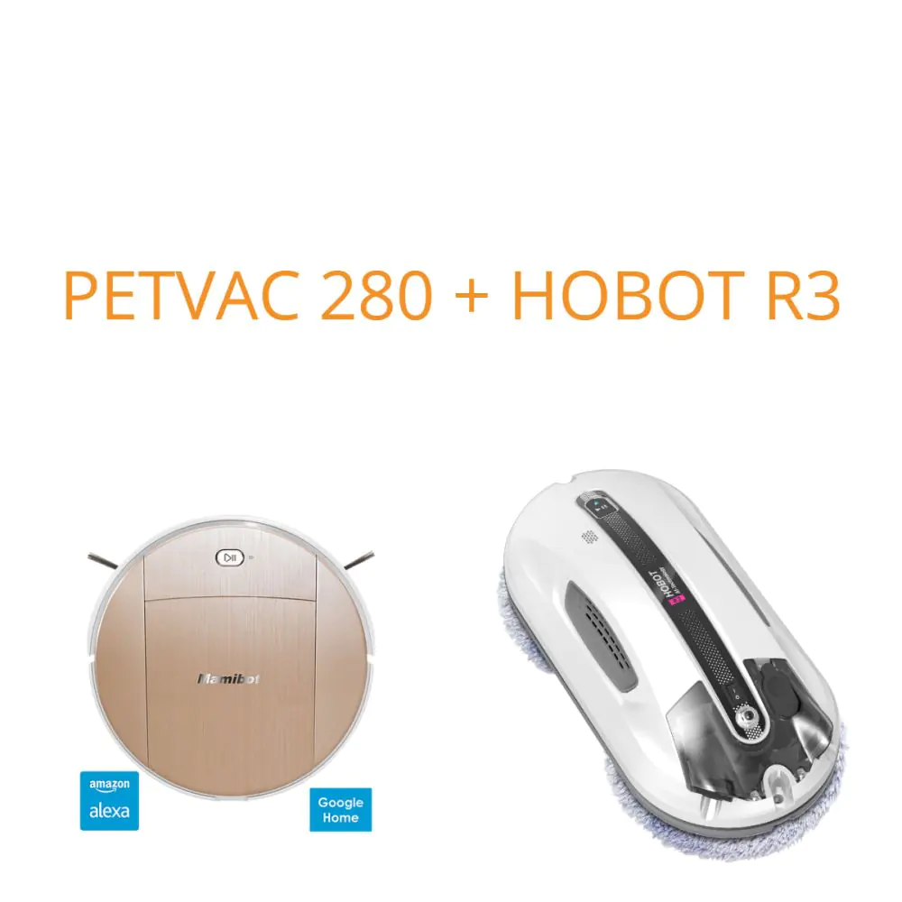 Робот прахосмукачка с моп PETVAC 280 + робот за прозорци Hobot R3, (17047)