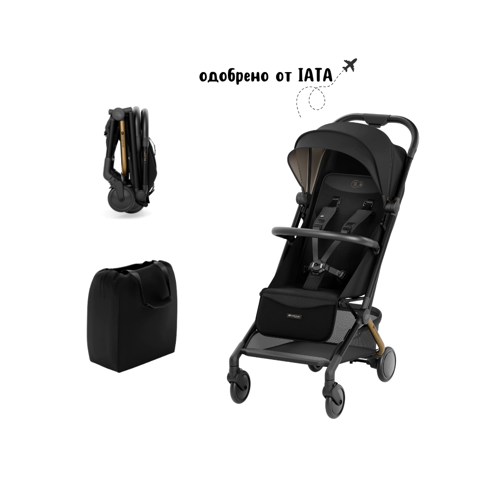 KinderKraft PILOT 2 бебешка количка MIDNIGHT BLACK, (35944014)