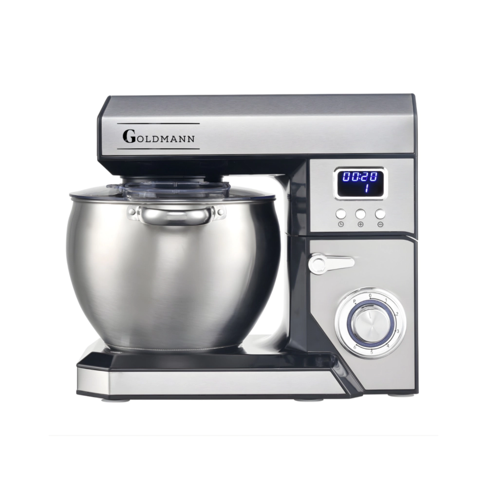 Планетарен миксер Goldmann GM-1115BD, 2200W, 8.5 л, 6 скорости, Иноксова купа, (35947279)