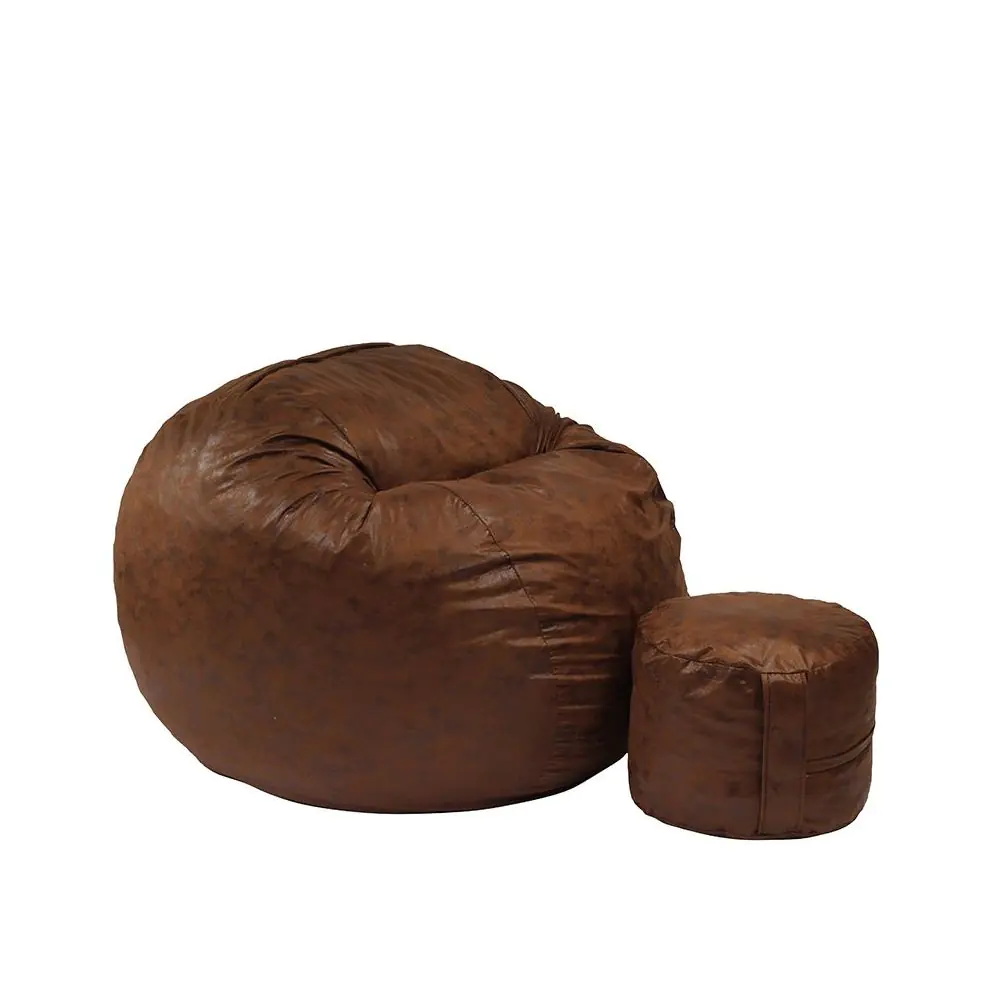 Комплект, Барбарон и табуретка за крака, 700л., King Size, Iced Coffee, Перящ се калъф, Трансформира се в легло, Пълнеж с микс от мемори пяна и дунапрен, Гама Premium, 8446
