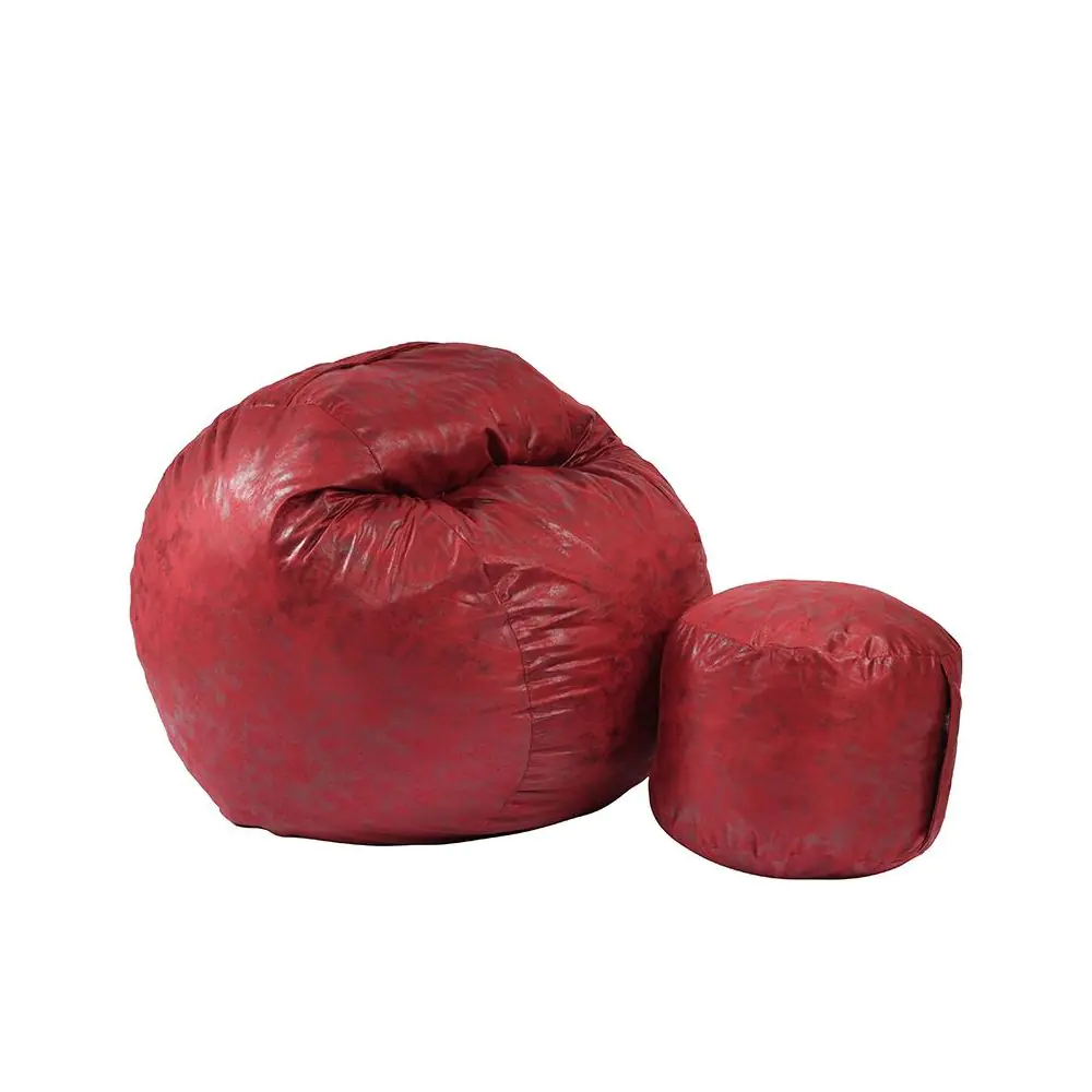 Комплект, Барбарон с табуретка за крака, 500л. Matusalem - Cranberry, Перящ се калъф, Подходящ за деца, Пълнеж с микс от мемори пяна и дунапрен, Гама Premium, 8427