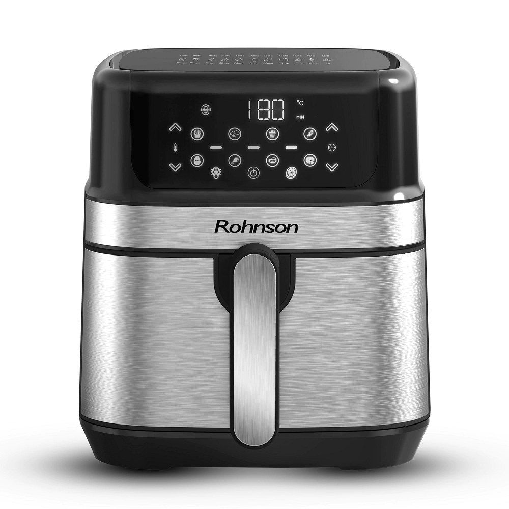 Фритюрник AirFryer Rohnson R-2839, 4.5 литра, 1500W, 8 програми, Черен/сребрист, (16864)