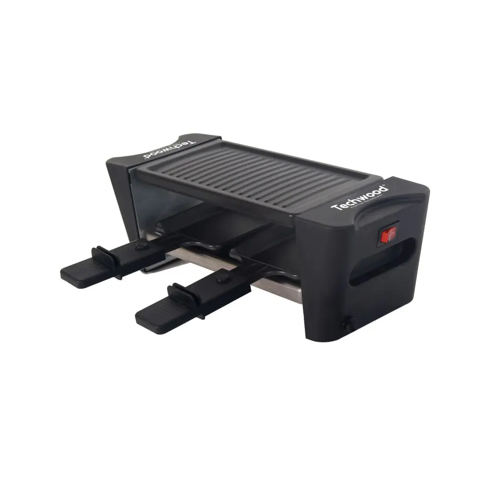 Раклет и грил Techwood TRD-2456, 450W, Незалепващо покритие, Студени дръжки, Термостат, Черен, (19227)
