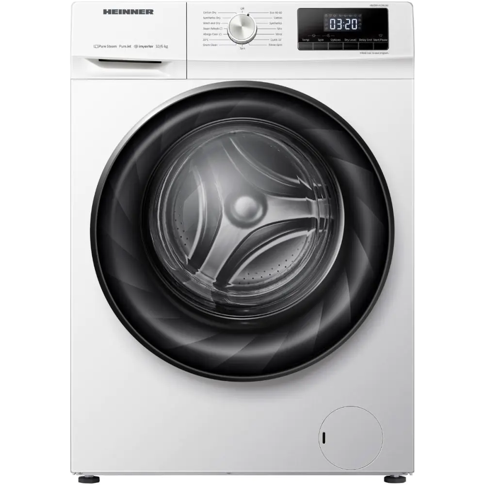 Пералня със сушилня HEINNER HWDM-H10614A, Пране 10 кг, Сушене 6 кг, 1400 об/мин, Инверторен мотор, Бял, (22432)