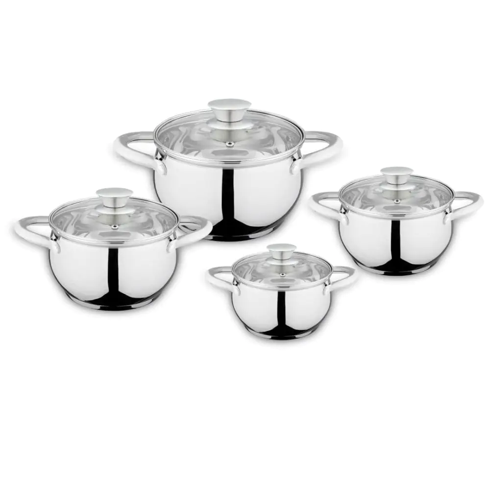 Комплект тенджери SAPIR SP 1210 QI8, 16/18/20/24 см, Многослойно дъно, Индукция, Инокс